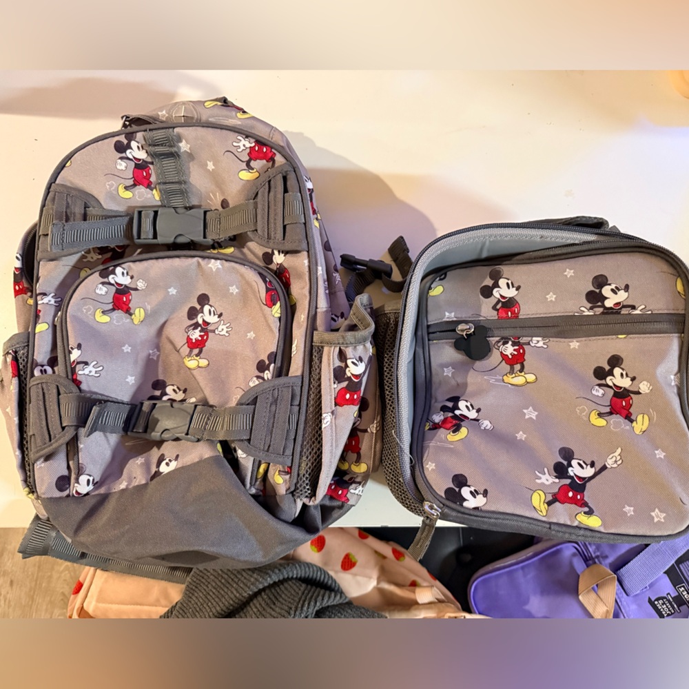 Pottery Barn Mickey Mouse Mackenzie Small Backpack and Lunchbag